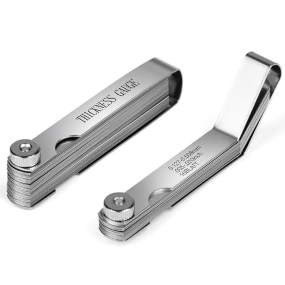 2PCS Feeler Gauge Set Stainless Steel with Rotating Hinge for Easy Use