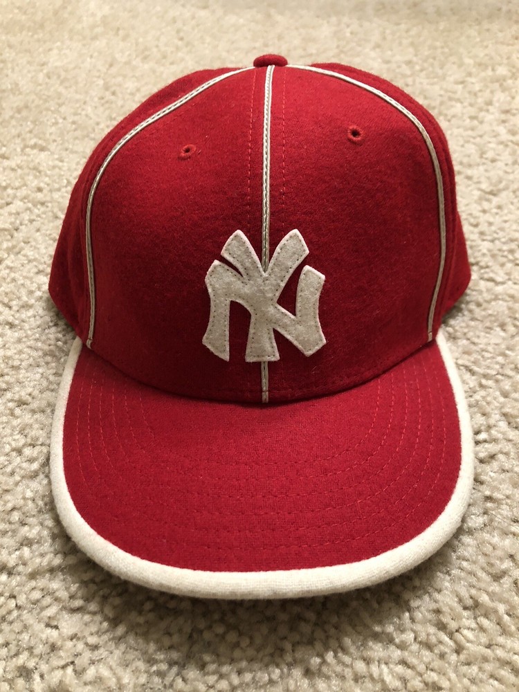 New York Yankees MLB Cooperstown Collection Red Wool Fitted Hat Cap