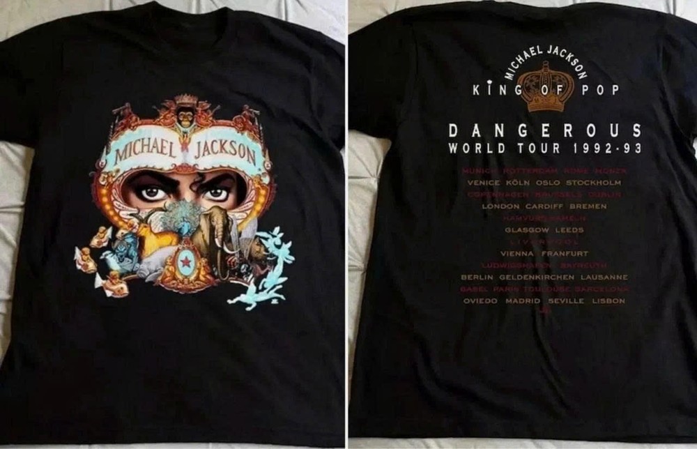 Retro Dangerous World Tour 1992 Michael Jackson Graphic 2Sides Unisex T-Shirt