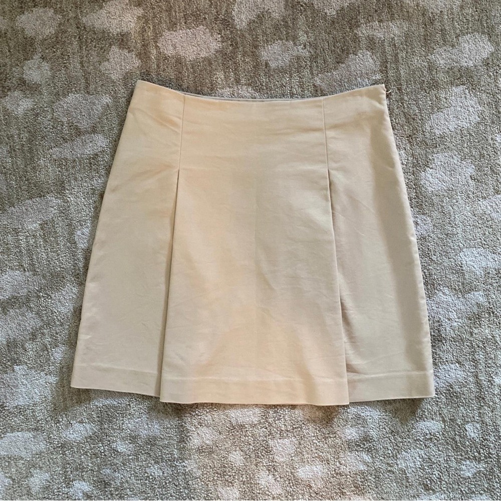 Lauren Ralph Lauren Pleated Camel Beige  Women's Mini Skirt Size 4