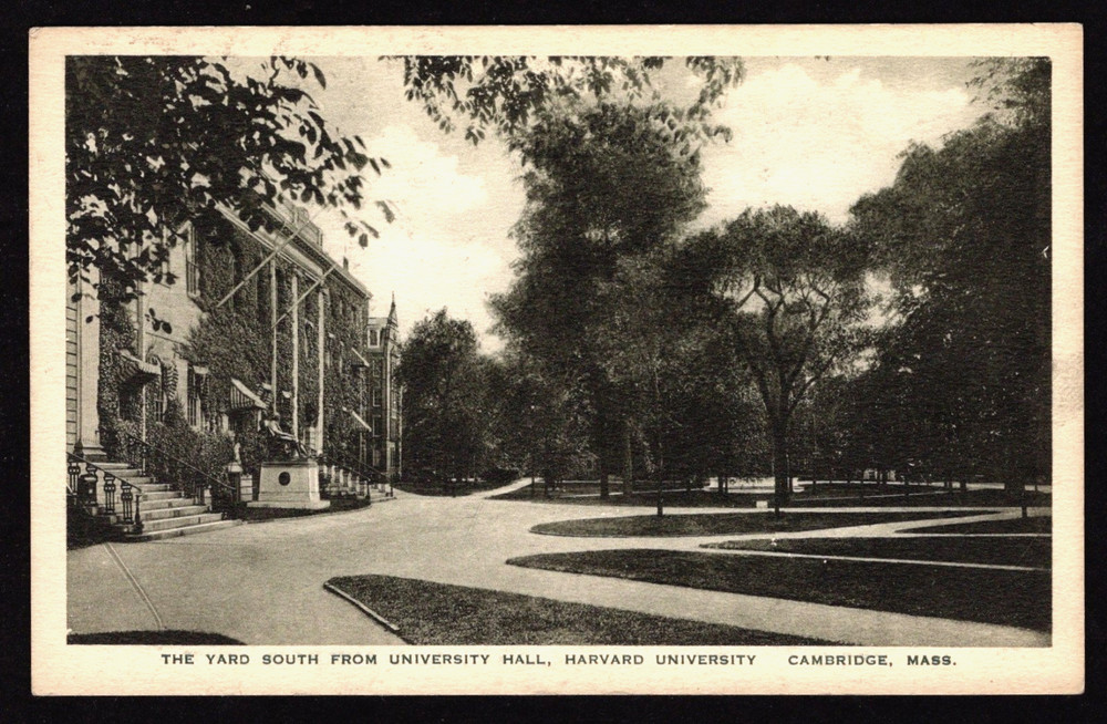 CAMBRIDGE MASS Harvard YARD SOUTH fr. UNIVERSITY HALL Albertype Postcard