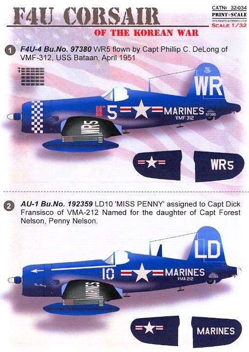 Print Scale Decals 1/32 VOUGHT F4U CORSAIR IN THE KOREAN WAR Part 2