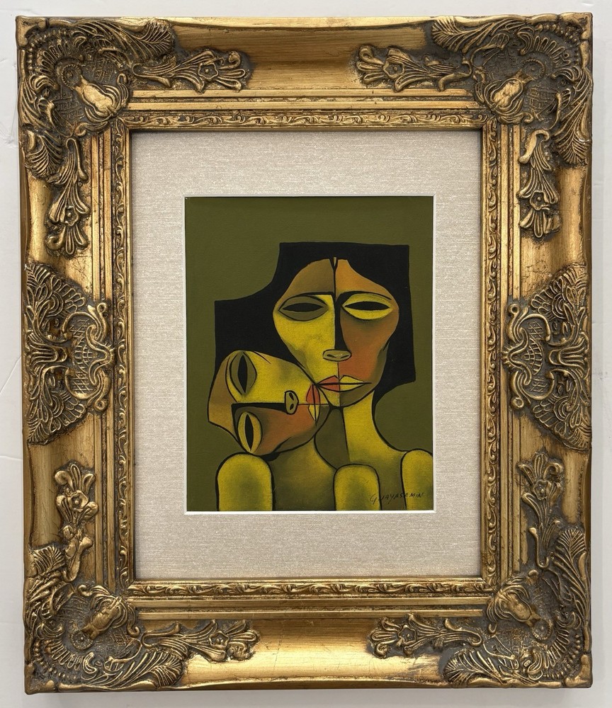 Oswaldo Guayasamin Oil  On Board . In The Style Of. (1919-1999) Framed.