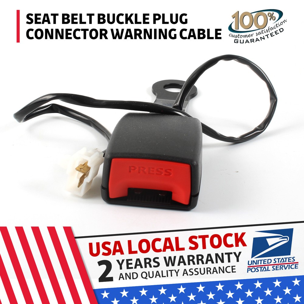 1pcs Car Passenger Front Seat Belt Buckle Socket Plug Connector w/ Warning Cable