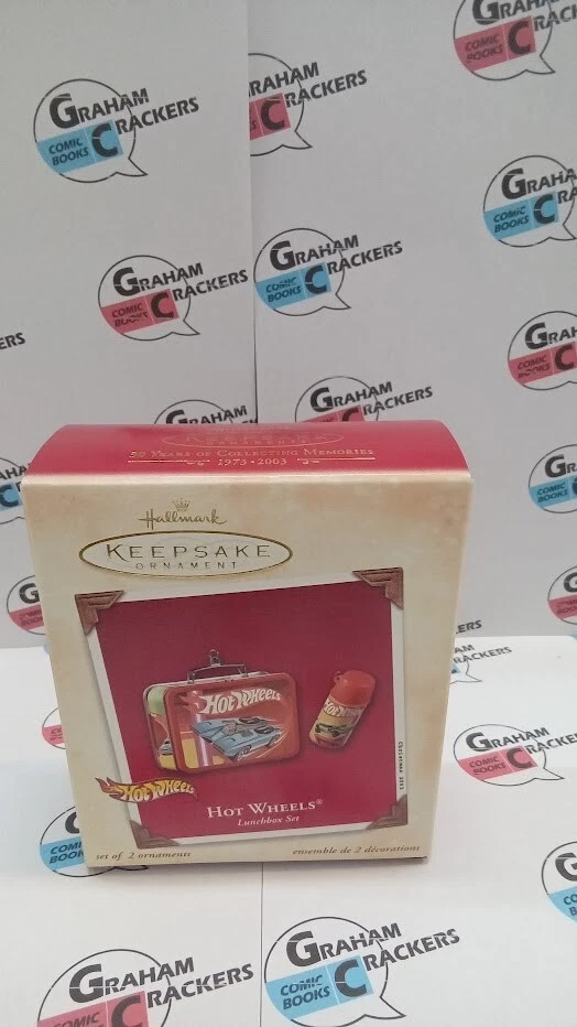 Hallmark Keepsake Ornament 2003 Hot Wheels Lunchbox Set With Memory Card 2 in 1