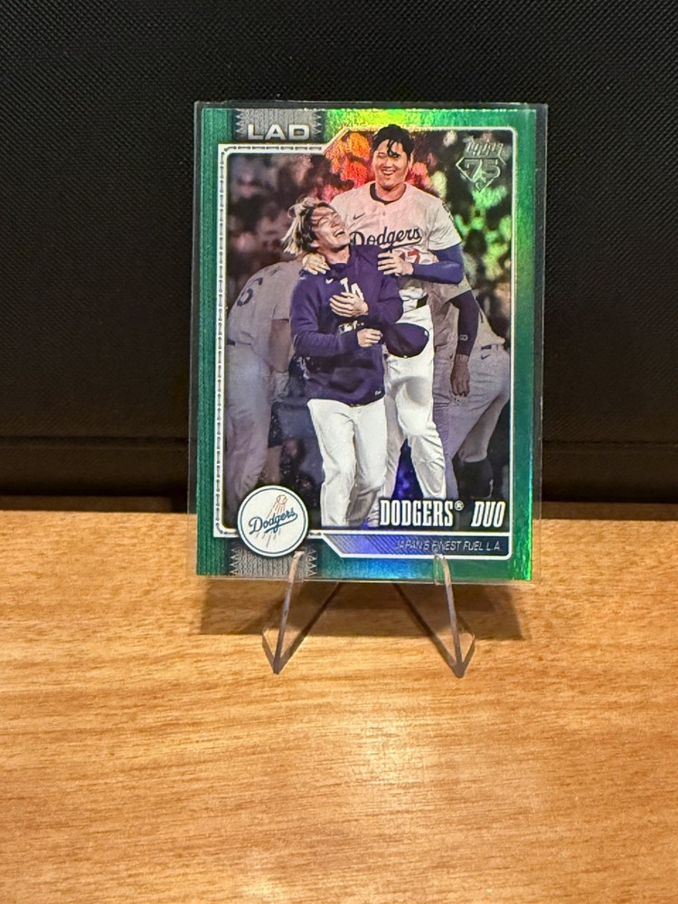 2026 Topps Series 1 Shohei Ohtani / Yamamoto Dodger Duo /99 Green Foil #265
