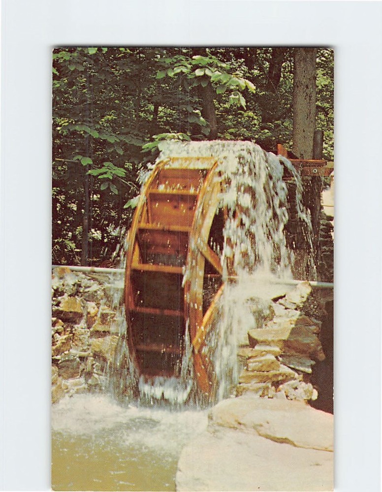 Postcard Waterwheel Knoebels Groves Amusement Resort Elysburg Pennsylvania USA