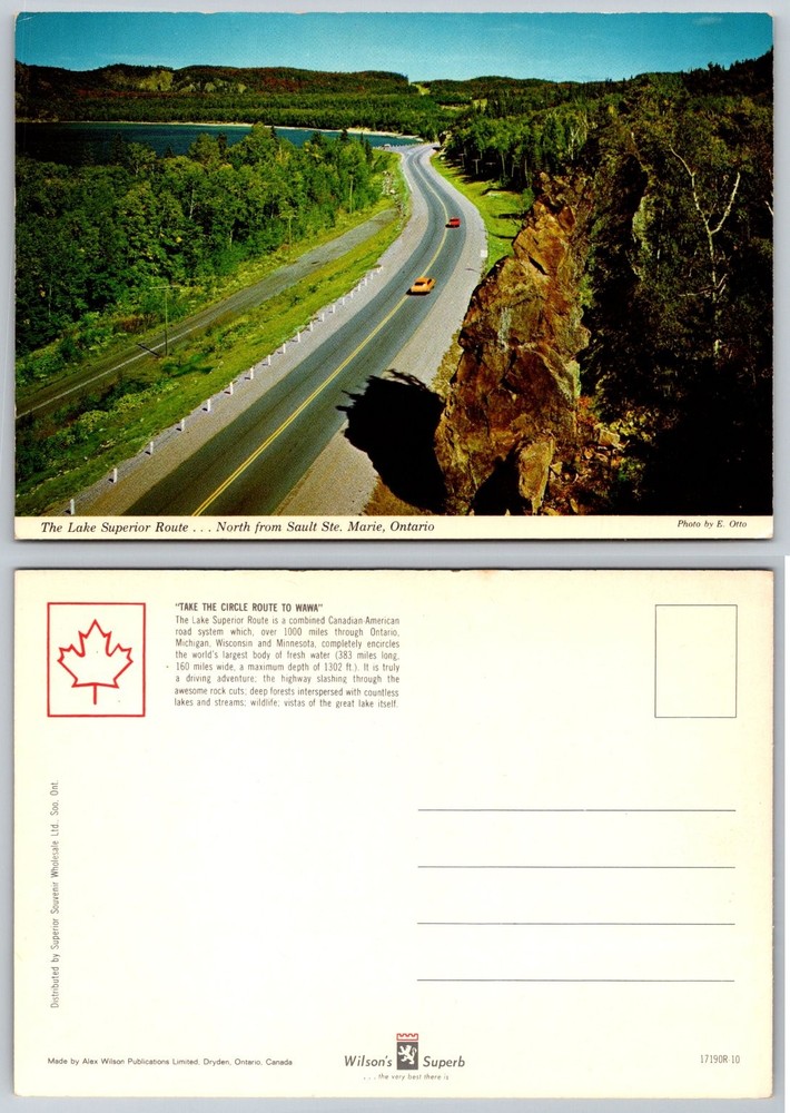 Lake Superior Route Postcard North Sault Ste. Marie Ontario Canada Chrome