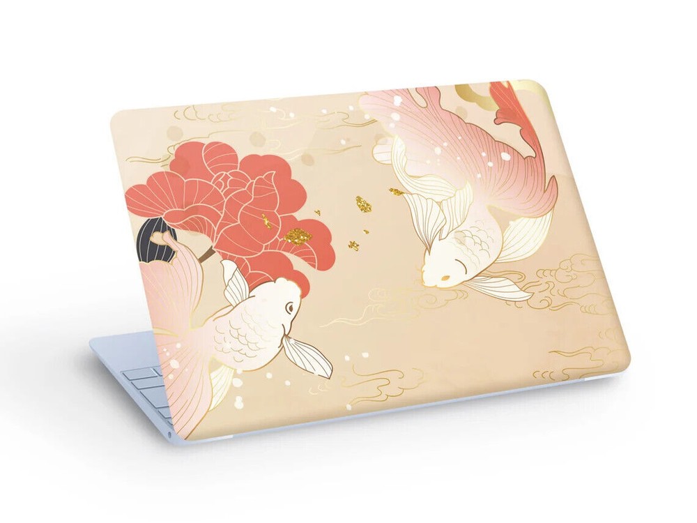 Chinese Goldfish Flower Laptop Sticker - Custom Size Skin for Any Device  