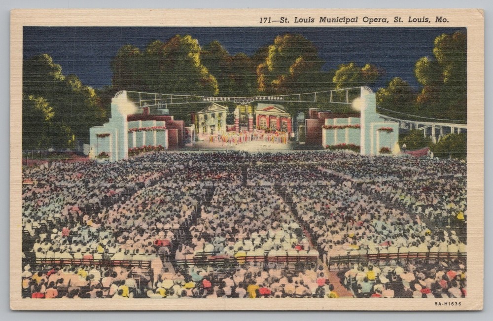 Linen~St Louis Municipal Opera Outdoor~St Louis Missouri~Vintage Postcard