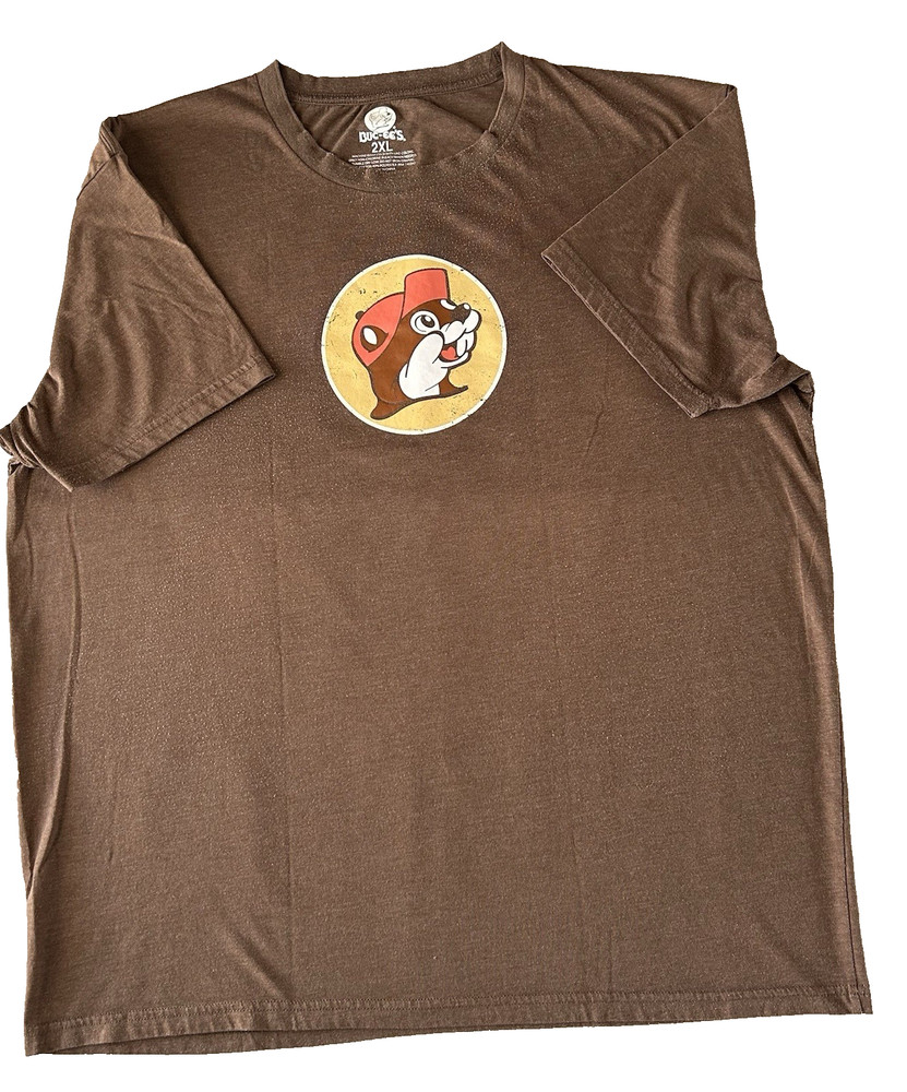 Buc-ee’s Beaver T Shirt men's XXL Brown Retro Short Sleeve follow me to Buc-ees