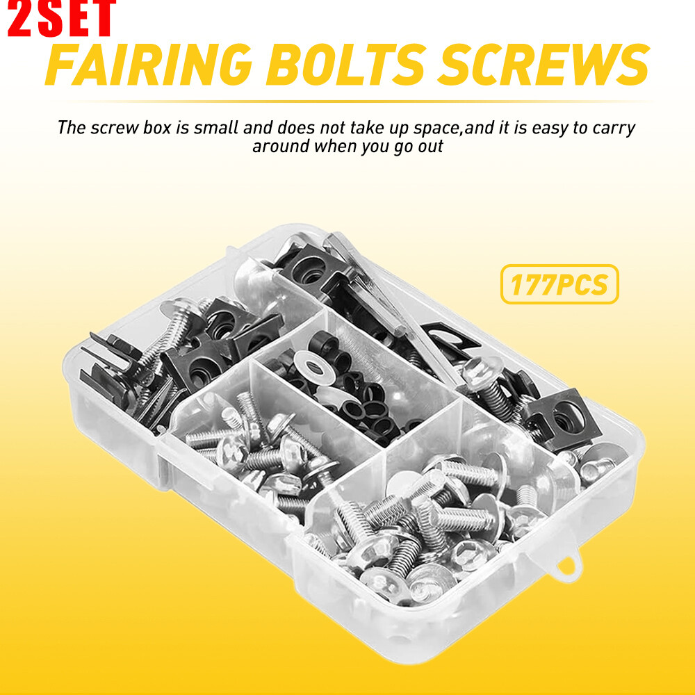 2Set Silver Fairing Bolt Screws Kit For Kawasaki Ninja ZX6R 7R ZX9R ZX12R ZX14 A