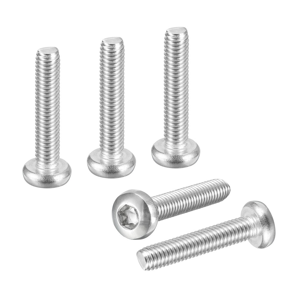 M6x30mm Pan Head Torx Security Screws 10Pack Stainless Steel Silver
