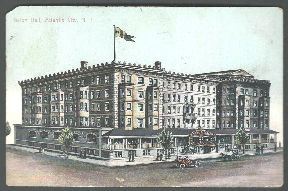 ATLANTIC CITY NJ Galen Hall Hotel, Sanatorium 1908 Metropolitan News Co Postcard