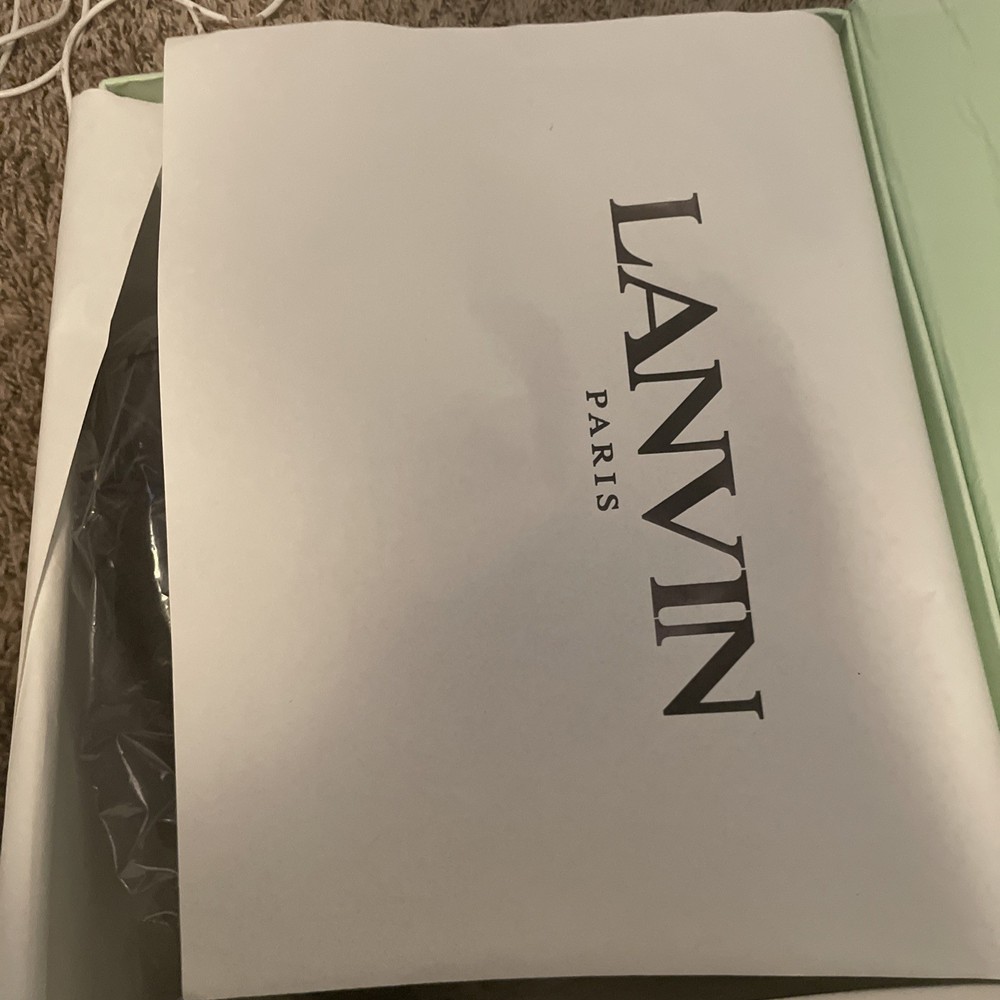 Lanvin Paris Curb Sneakers Snake Low Top Lace-Up Men's Size 9