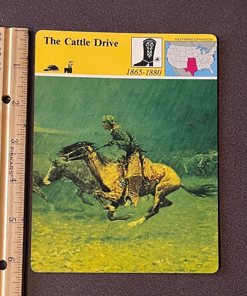 1979 Panarizon The Cattle Drive Cowboy Pursuing His Cattle Vintage Large Card