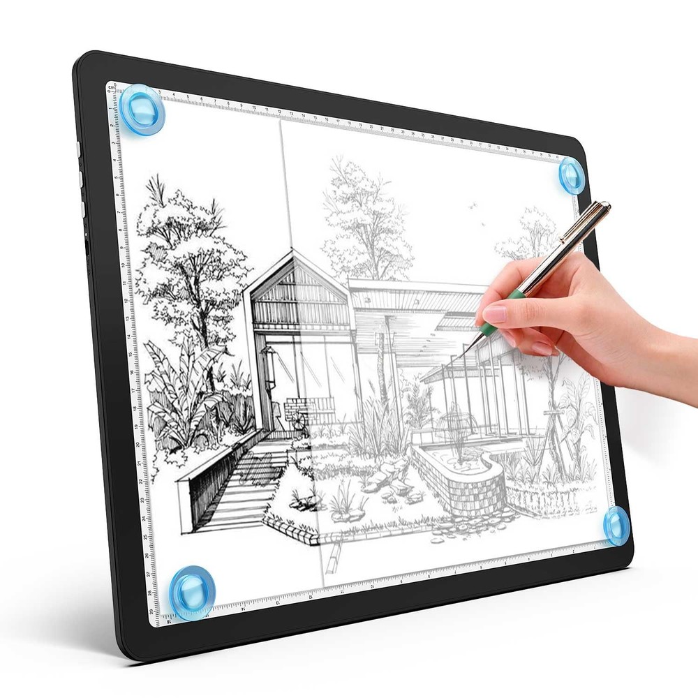 A4 LED Copy Board Light Tracing Box,Super Bright Magnetic Light pad with Side...