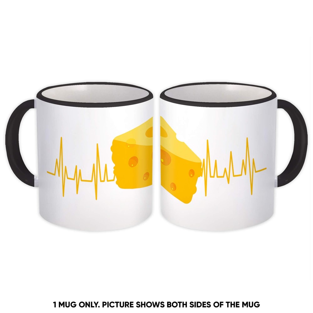 Gift Mug : For Cheese Lover Food Heartbeat Line Funny Cute Art Print Kid