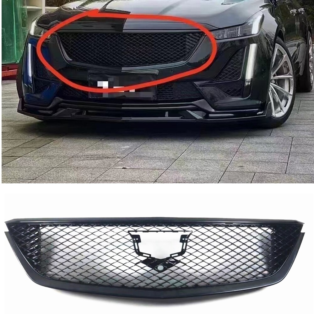 Black ABS Honeycomb Front Bumper Grille for Cadillac CT5 2020-2024-image