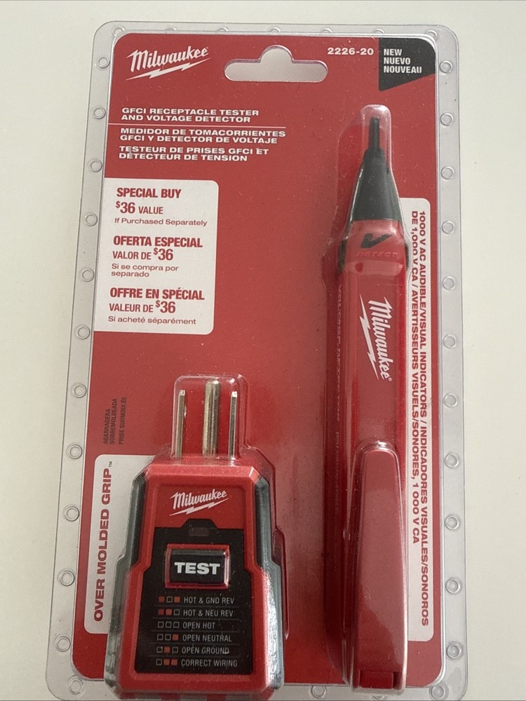 Milwaukee 2226-20 GFCI Receptacle Tester & Voltage Detector Kit