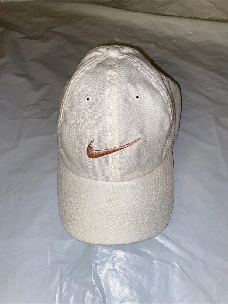 Nike Hat Cap Strap Back White Pink Swoosh Drifit Heritage86 Lightweight Mens