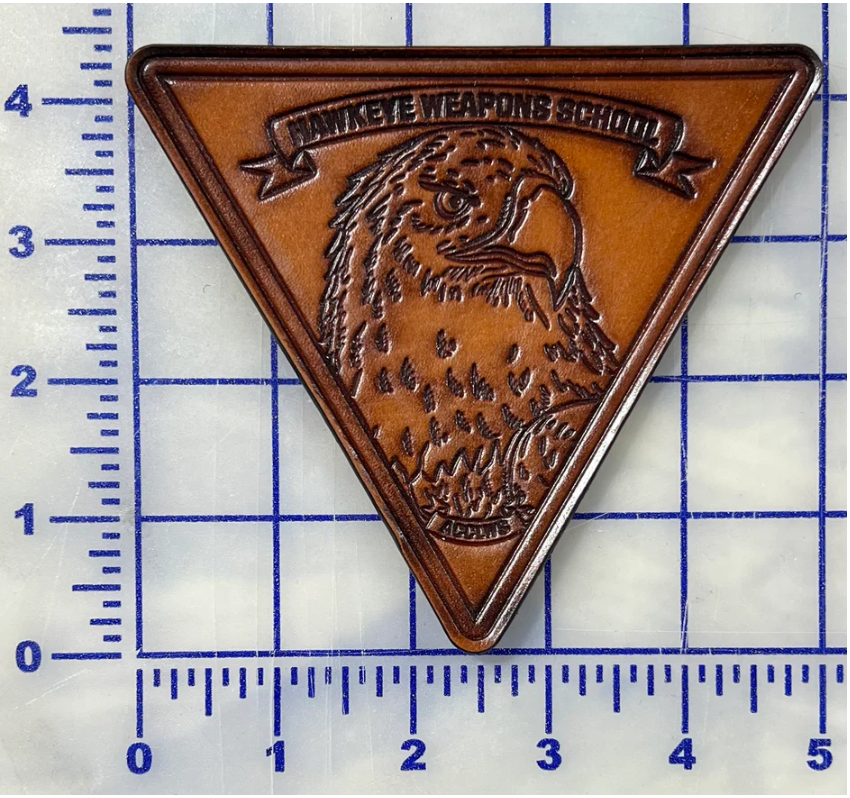 Vintage Navy E-2 Hawkeye Weapons School Leather Patch