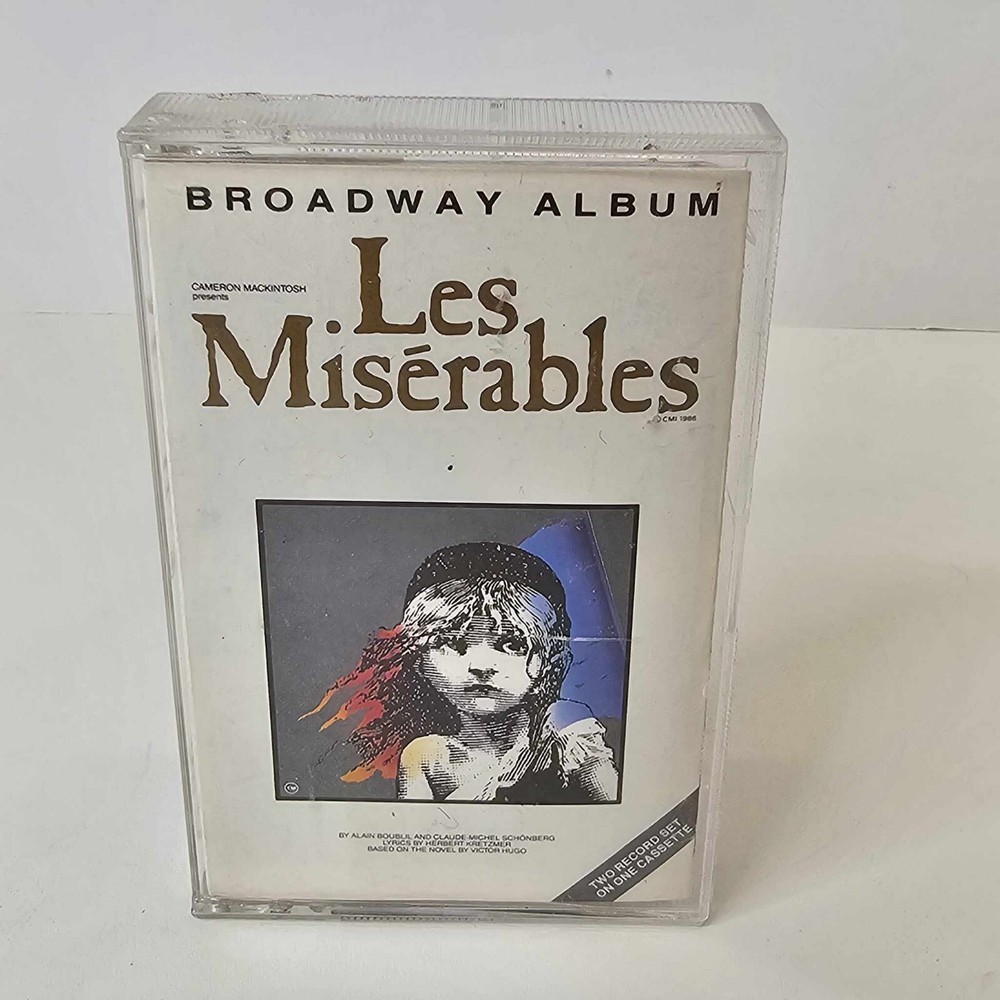 Les Miserables Broadway Album, (Cassette, 1987, Geffen Records) Good