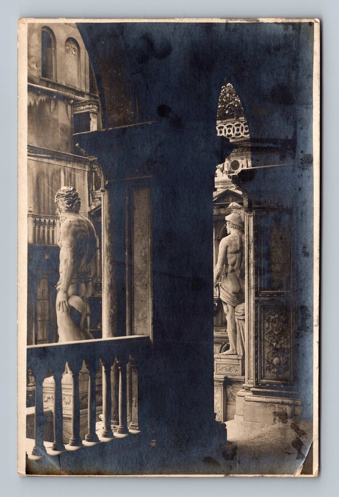 Italy- Interior View Of Statues Souvenir Old Card View Vintage c1924 Postcard