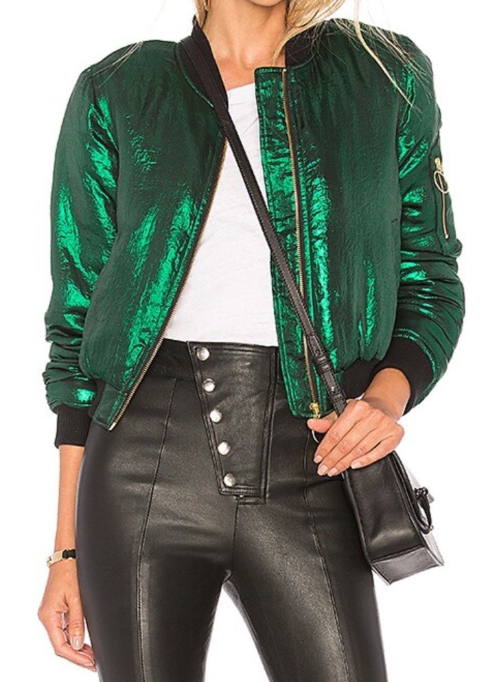 House of Harlow 1060 REVOLVE Bryce Emerald Bomber Jacket