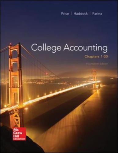 College Accounting: Chapters 1-30, USED-Acceptable, Price, John,Haddock, M. Davi