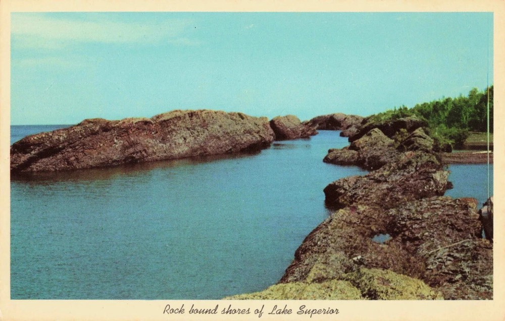 Rock Bound Shores of Lake Superior - near Copper Harbor Michigan MI - Postcard