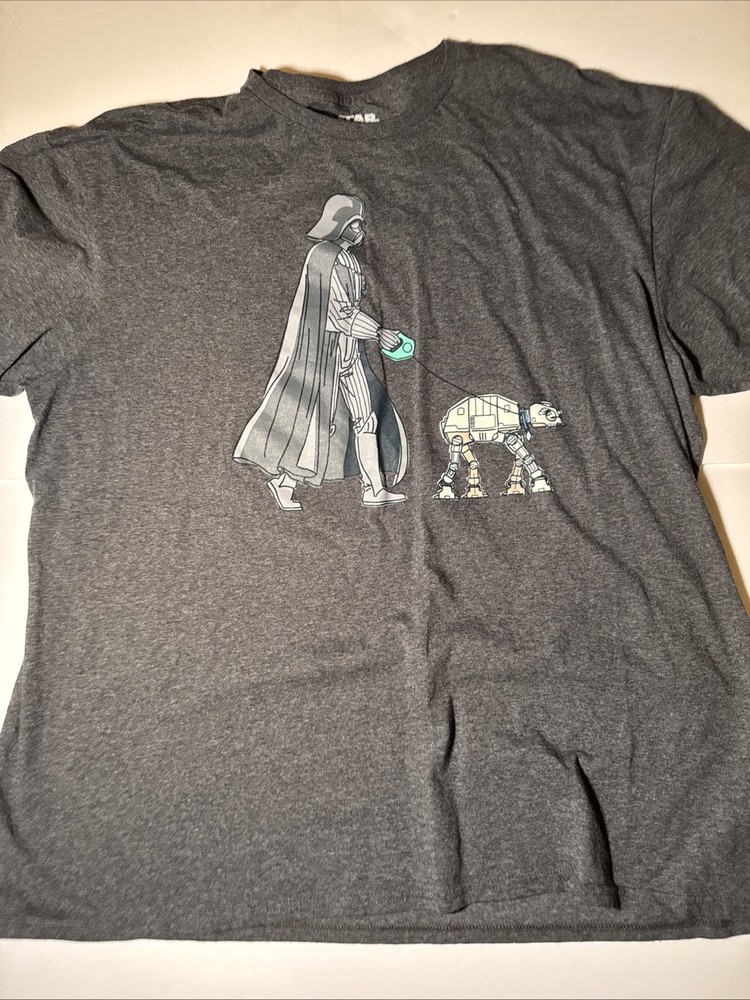 Men's Star Wars Darth Vader AT-AT Walker Gray Graphic T-Shirt