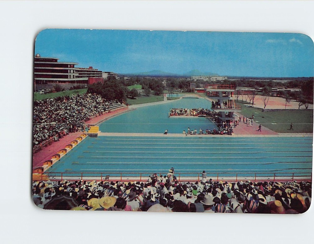 Postcard Olympic swimming pool National University of Mexico City Mexico