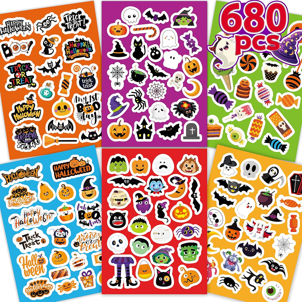 Halloween Stickers for Kids Adults 24 Sheets Cute Halloween Stickers Bulk Sheets