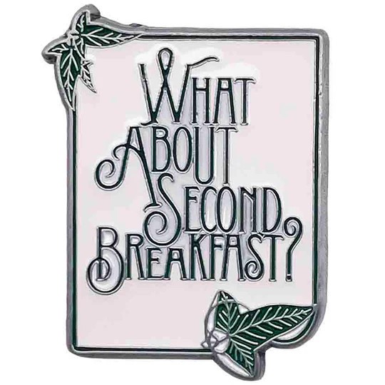 Embossed Enamel Lapel Pin Badge - The Lord of the Rings - Second Breakfast NEW