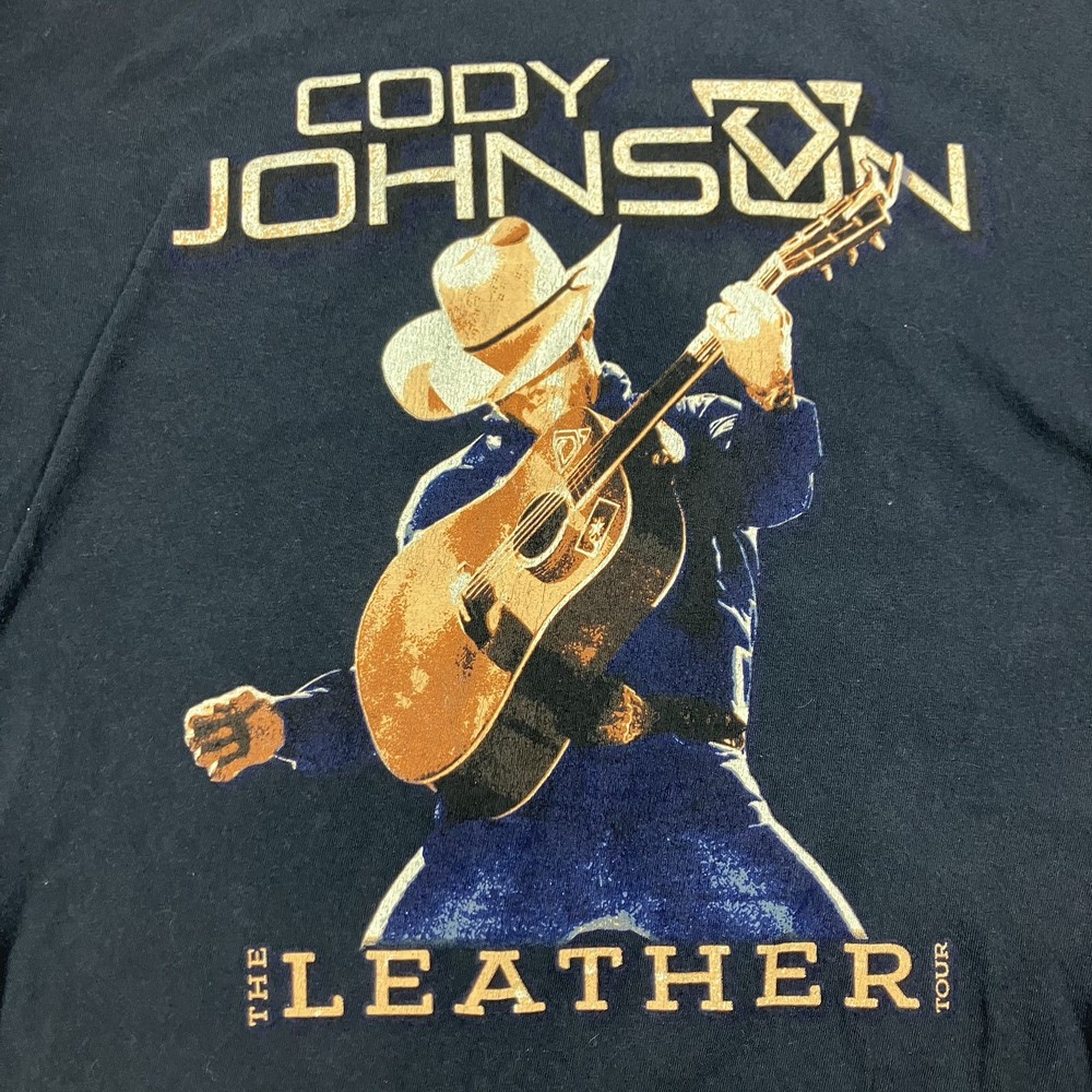 Cody Johnson Leather Tour 2024 Graphic Tee Adult L Black Country Music Shirt