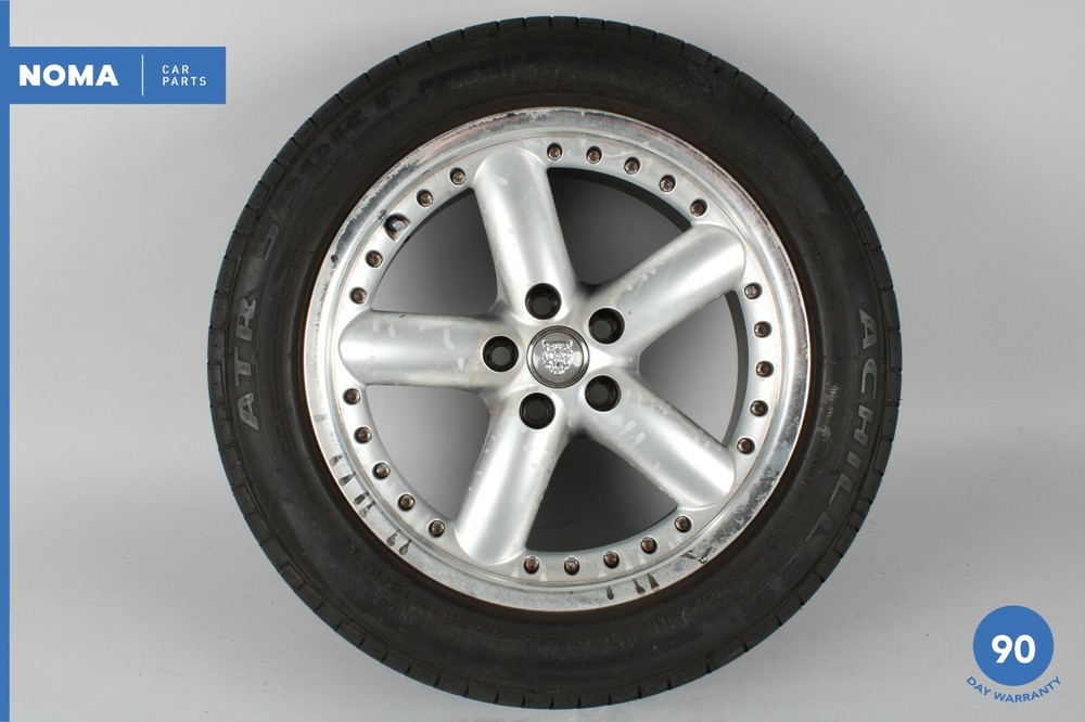 03-08 Jaguar S-Type X202 17x8 17 Inch 5 Spoke  Rim Wheel w/ Tire Achilles OEM-image