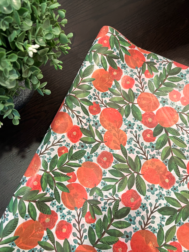 MANDARIN GROVE Design Tissue Paper Sheet Choose Size & Package Amount