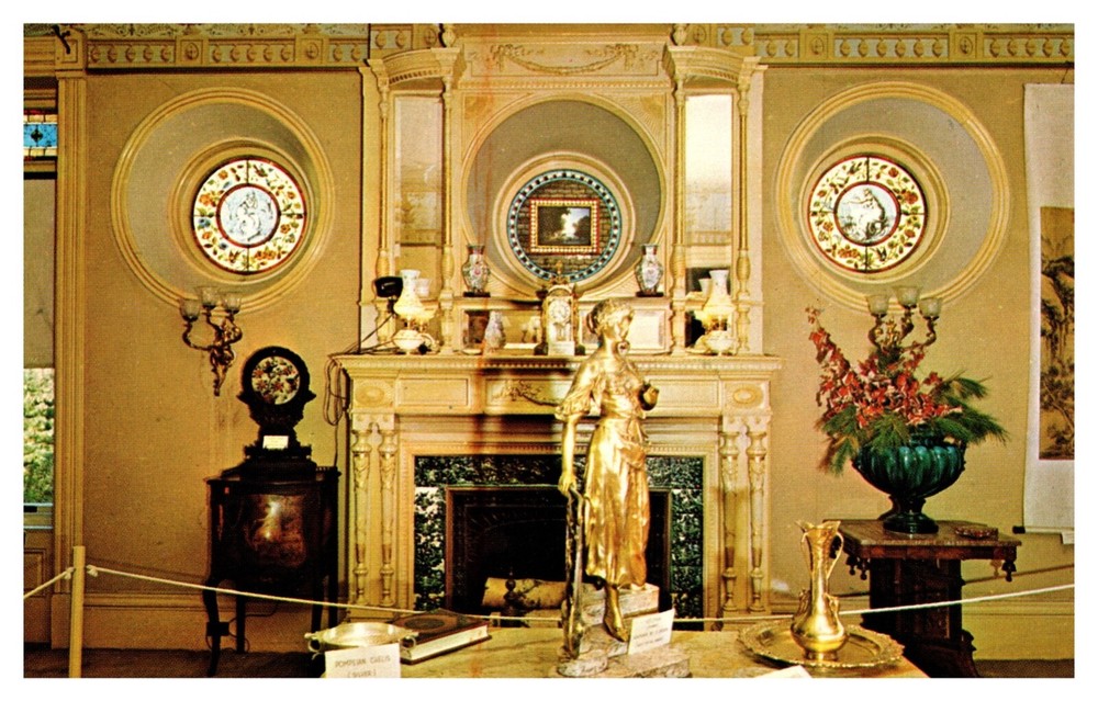 Proctor VT Vermont Wilson Castle French Drawing Room Stained Glass Postcard