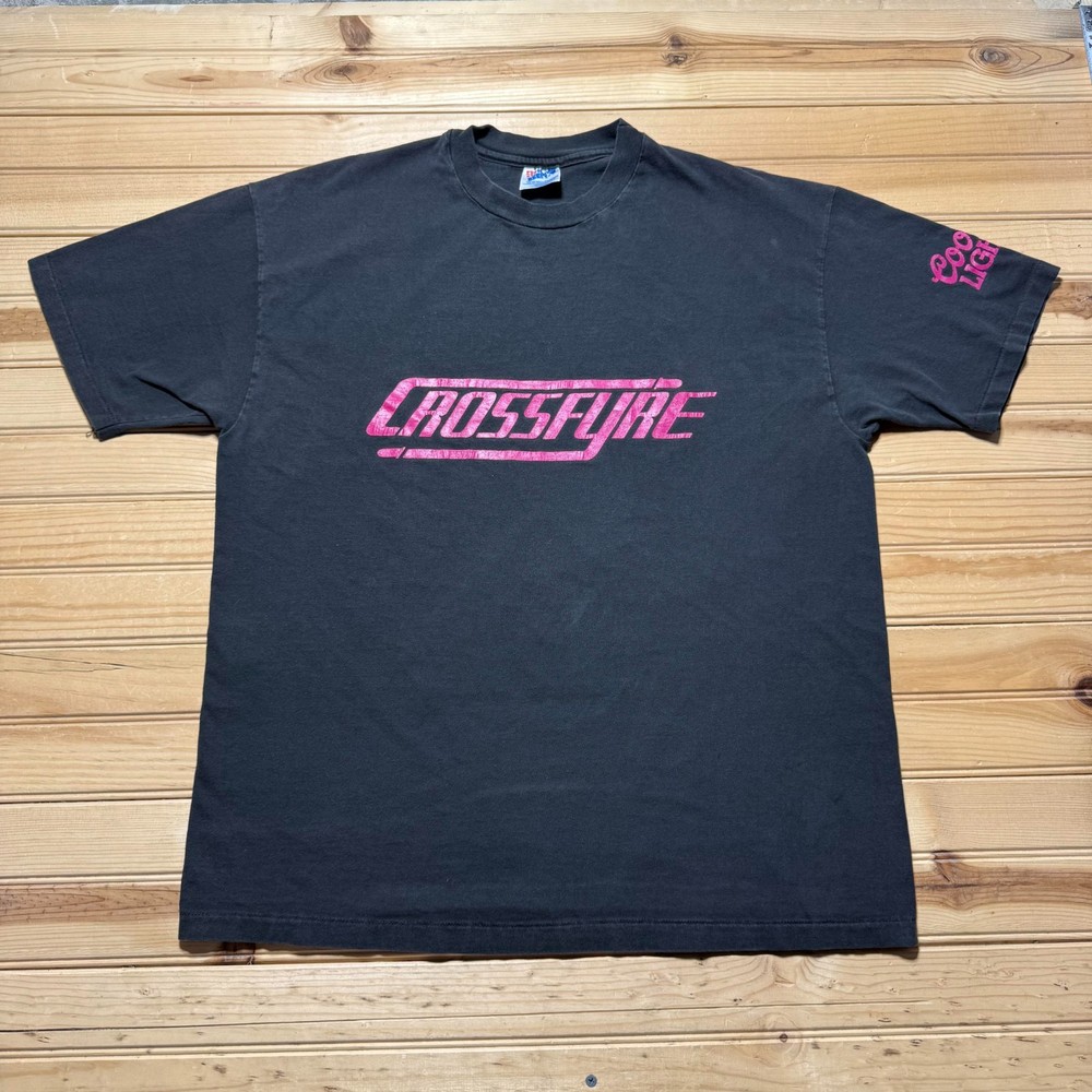Vintage 90s Crossfyre Coors Light Beer Promo Single Stitch Shirt USA - Size XL