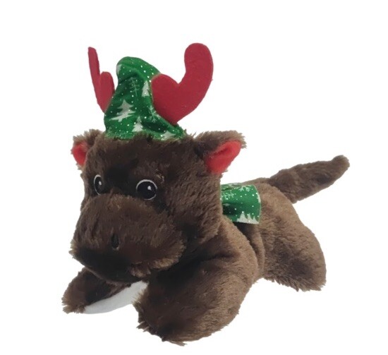 Christmas House Christmas Plush Toy Reindeer  Seasonal Holiday 7 Inches Long