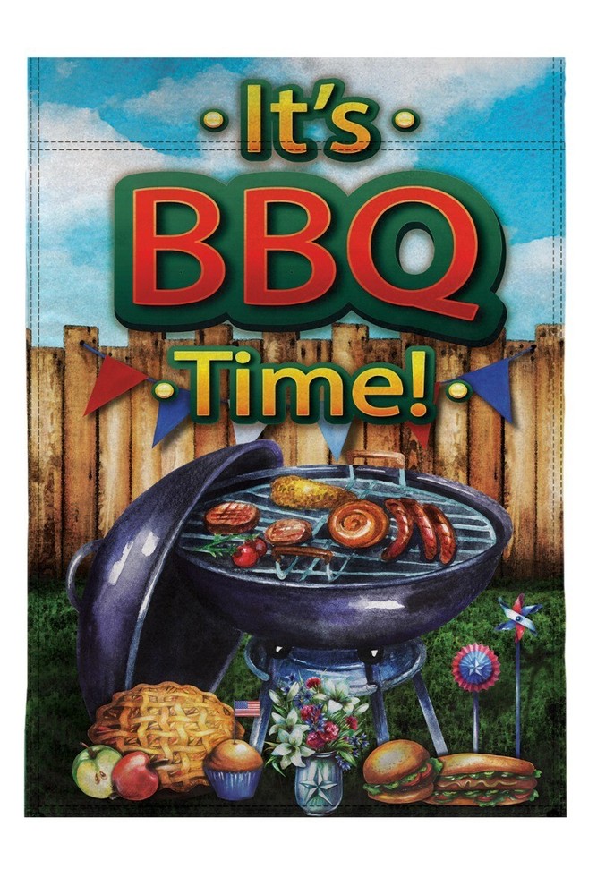 It’s BBQ Time Garden Flag 12x18in Double-Sided Summer Flag Yard Porch Home