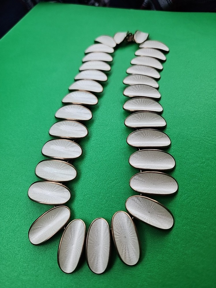 David Anderson Vintage Enamel Sterling Silver Necklace Norway