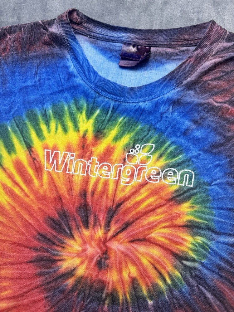 Vintage 90s Wintergreen Ski Resort T Shirt XL Tie Dye Skiing Retro Hanes Heavy