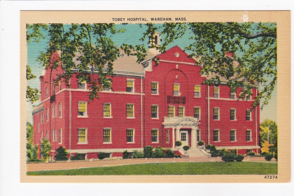 Tobey Hospital Wareham Massachusetts Dedicated In 1940 Linen Postcard