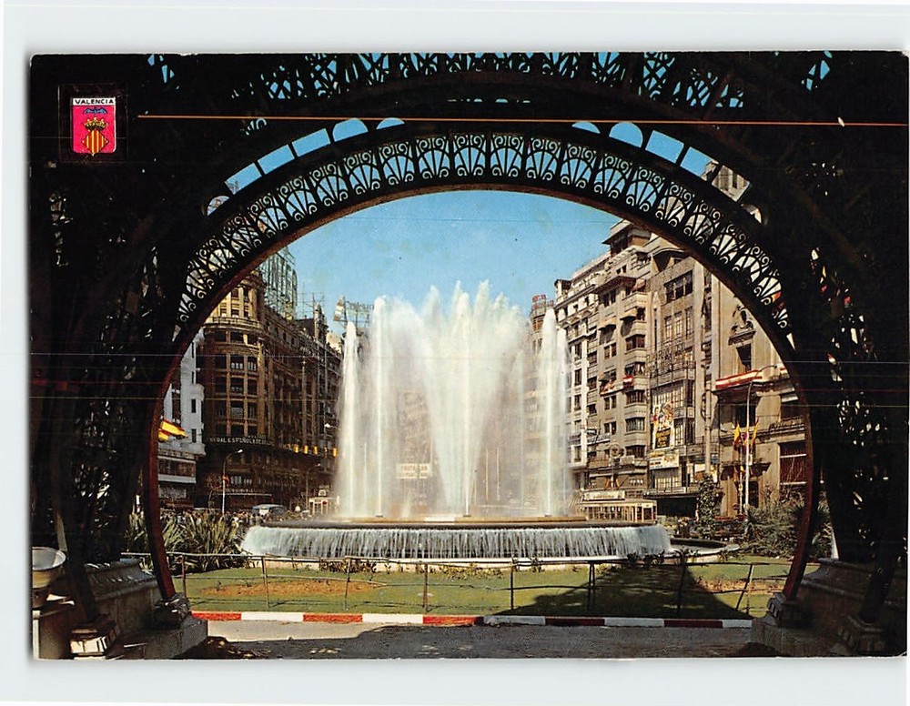 Postcard Caudillo Square Valencia Spain