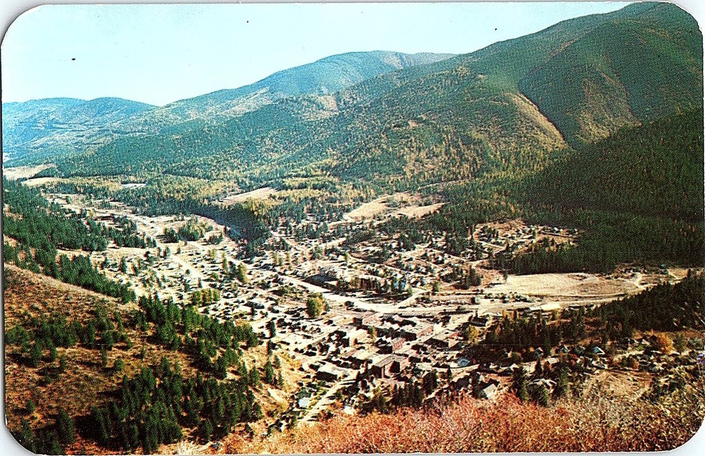 Chrome AERIAL VIEW Mullan - Near Wallace & Osburn Idaho ID m/09 AH8165
