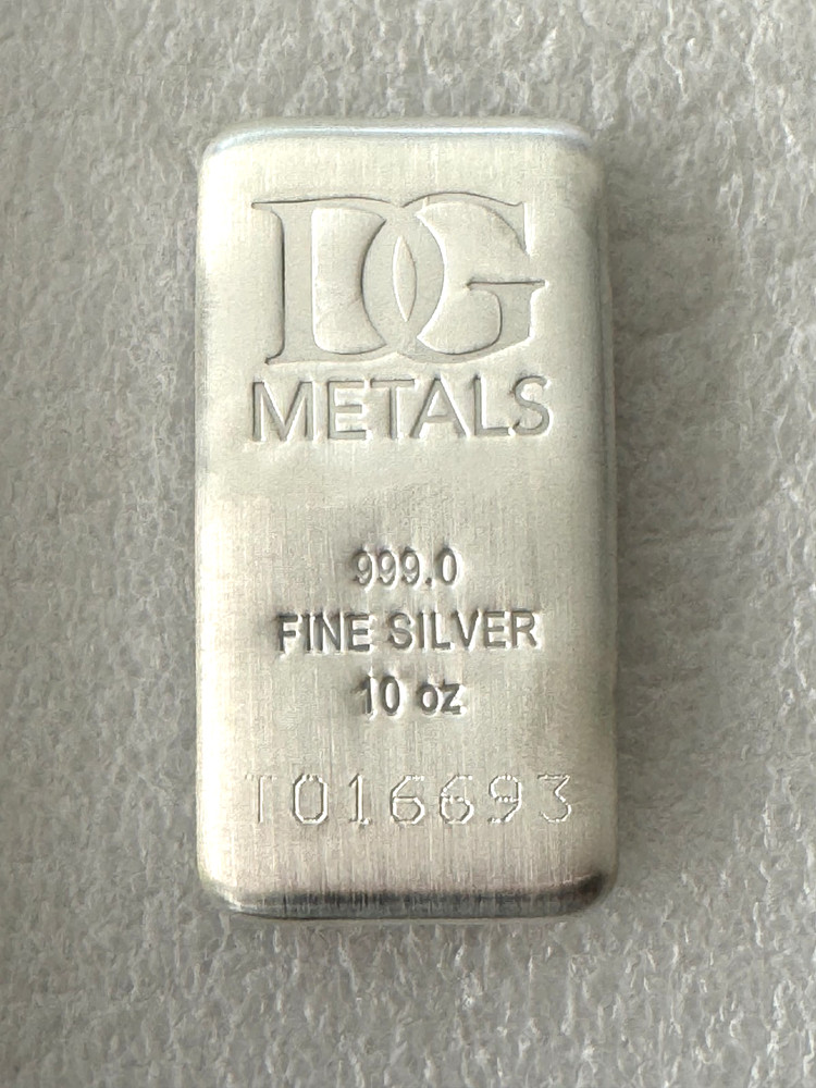 10 oz Dillon Gage 10oz .999 Fine Silver Bullion BarIn Stock and Ready to Ship