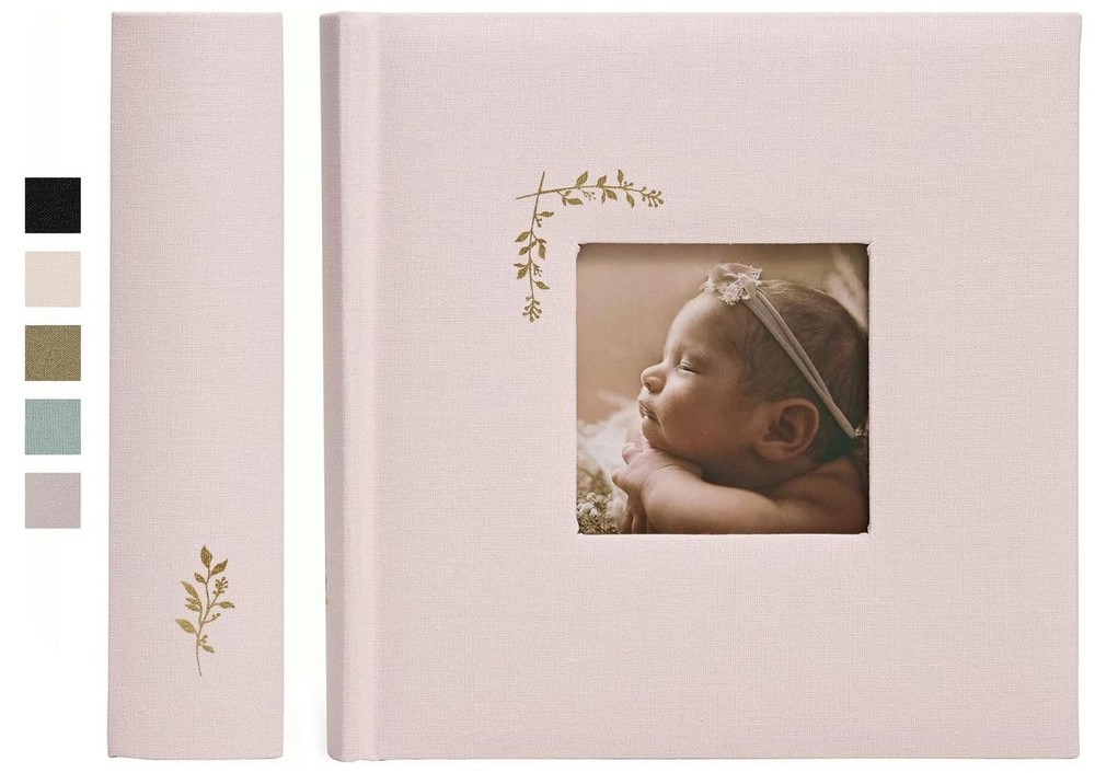 Elegant Linen Photo Album - 200 Acid-Free Pockets for 4x6 Pics - Perfect for ...-image