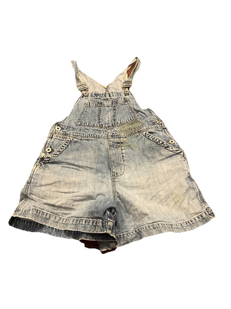 Vintage GAP Denim Overalls Shorts Faded Blue 100% Cotton Womens X-Small